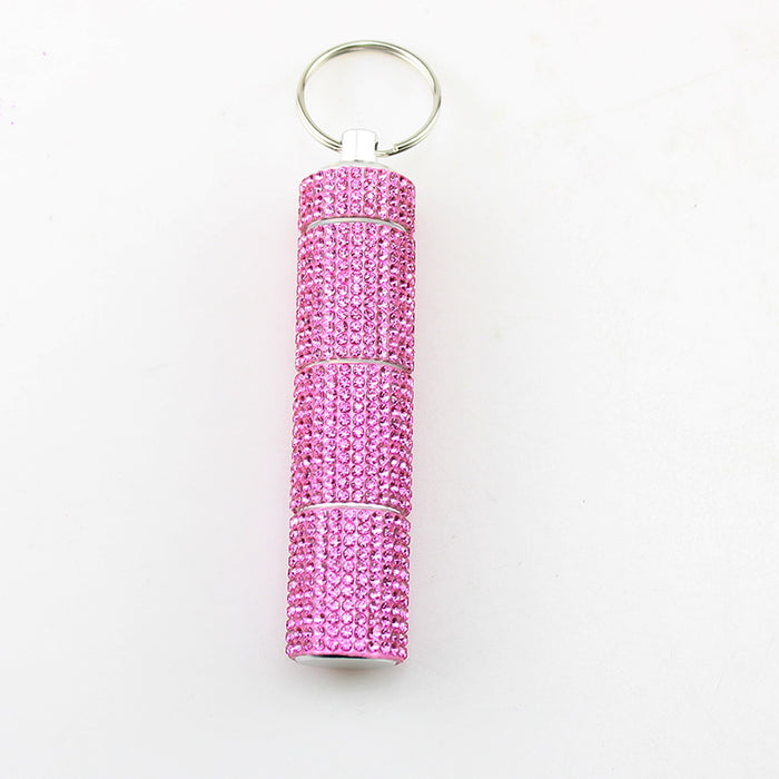 Wholesale Rhinestone Studded White 3 Compartment Pill Organizer Fashion Accessory Gift