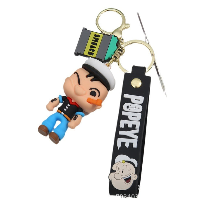 Wholesale Cartoon  Doll Keychain Silicone Car Key Chain Student Bag Pendant