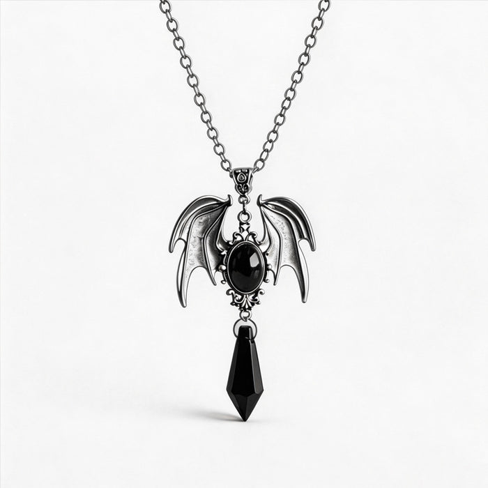 Wholesale Gothic  Bat Wing Necklace Red Pendant Alloy Jewelry Accessory For Party Gift