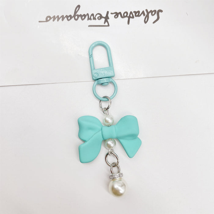Wholesale Soft Touch Lacquer Bow Keychain Mixed Color Plastic Bag Charm MOQ≥2