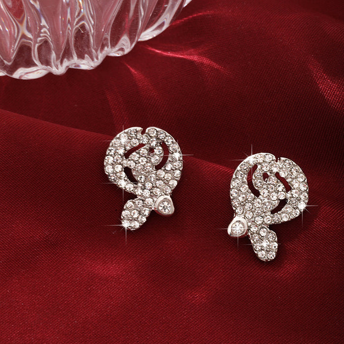Wholesale  Rose Ear Studs  Niche Design Diamond Ear Studs Simple Earrings for Women