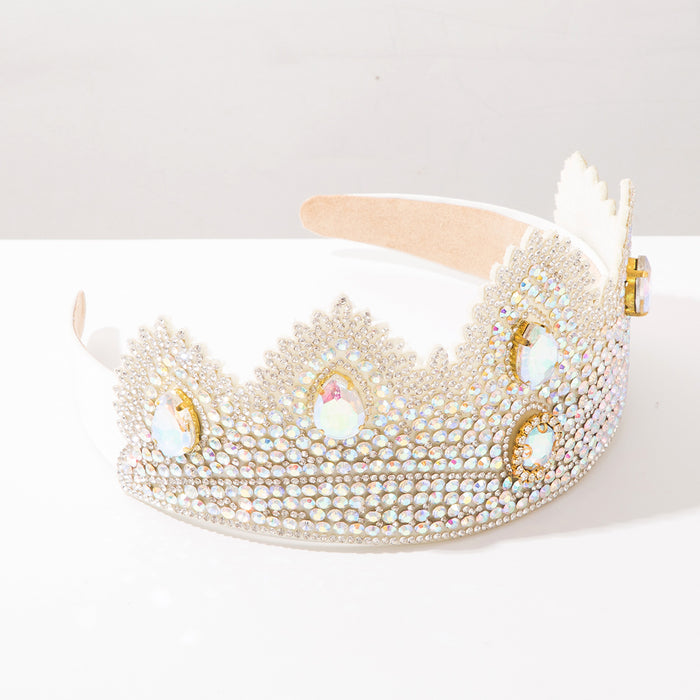 Wholesale French Vintage Rhinestone Crown Headband Hair Hoop
