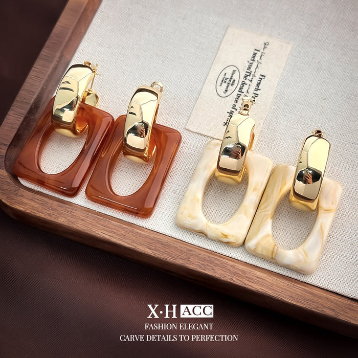 Wholesale Silver Needle  Retro Geometric C- shaped Ear Ring