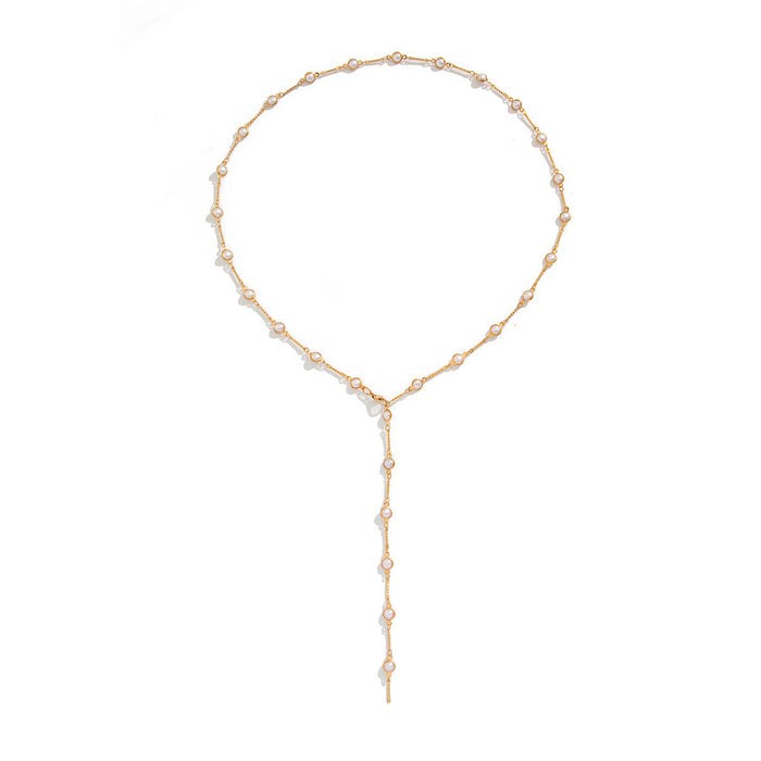 Wholesale Personalized sequin necklace, green crystal collarbone chain, niche design, versatile accessory