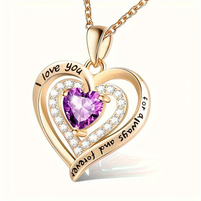 Wholesale December birthstone heart-shaped diamond necklaces