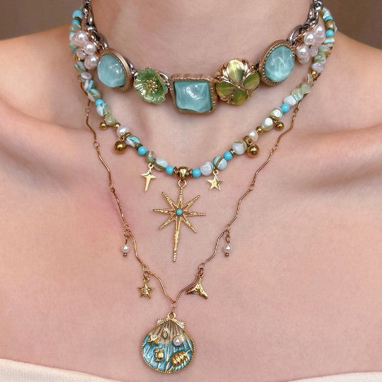 Wholesale Beaded stacking necklace Bohemian clavicle chain accessories