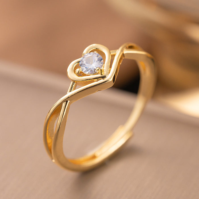 Wholesale Letter Rivet Zircon Ring