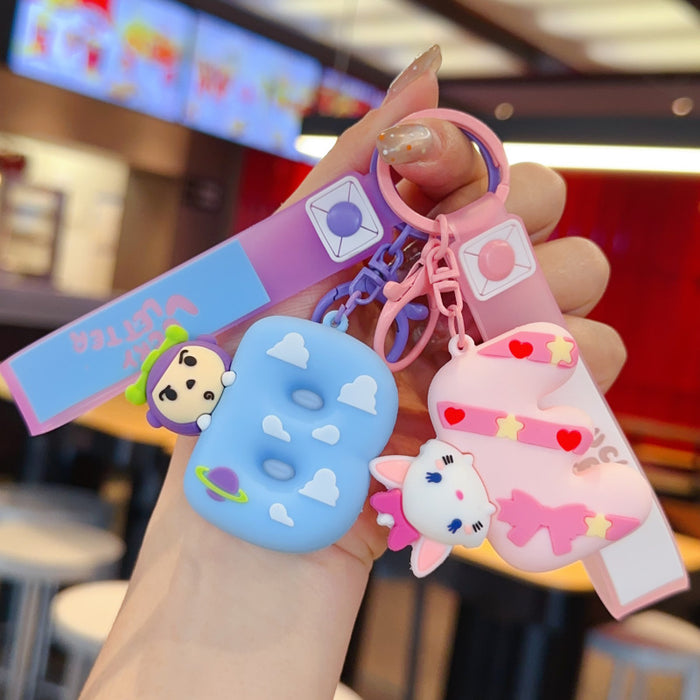 Wholesale Cartoon English alphabet animal keychains