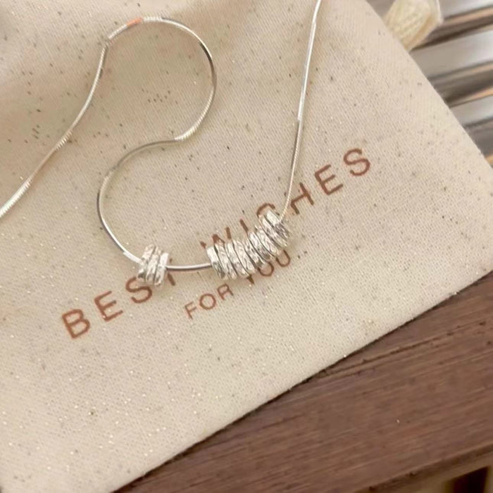 Wholesale Silver Texture Shattered Silver Necklace Women's Irregular Elegant High-end Sense