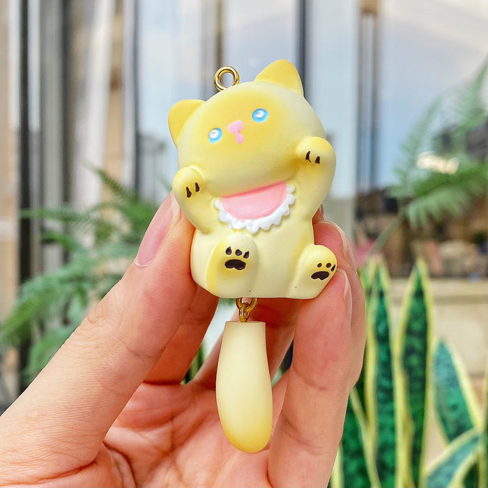 Wholesale Plush keychain Siamese cat pendant resin cat key chain