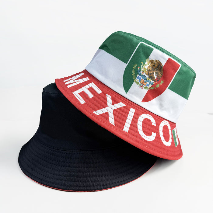 Wholesale Reversible Fisherman Hat for Men and Women World Cup Fan Cheering Flag Print Bucket Hat