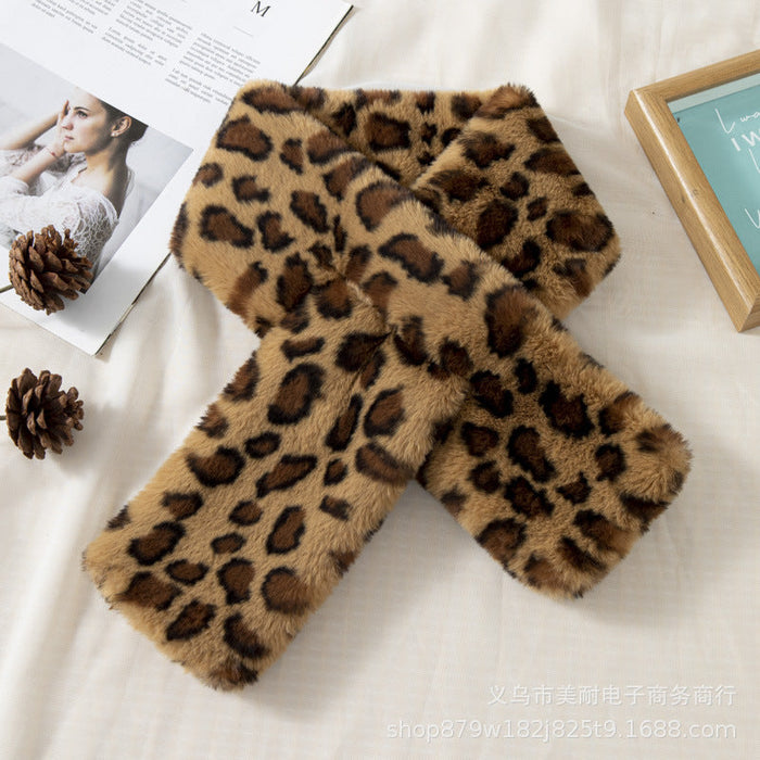 Wholesale Scarf Imitation Rex Rabbit Leopard Thickened Warm Winter JDC-SF-MeiN001