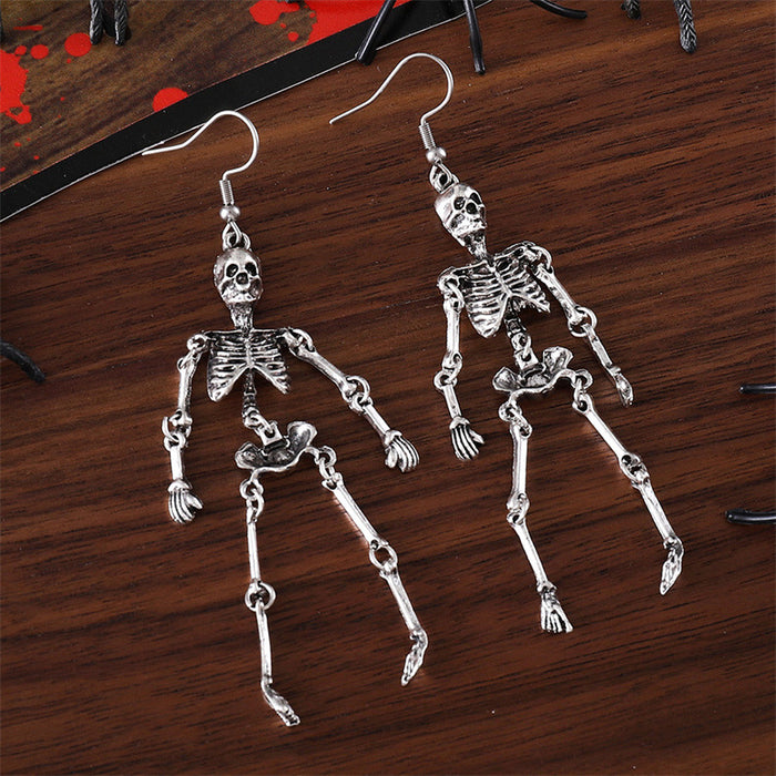 Wholesale Halloween Human Skull Alloy Earrings JDC-ES-Jings011