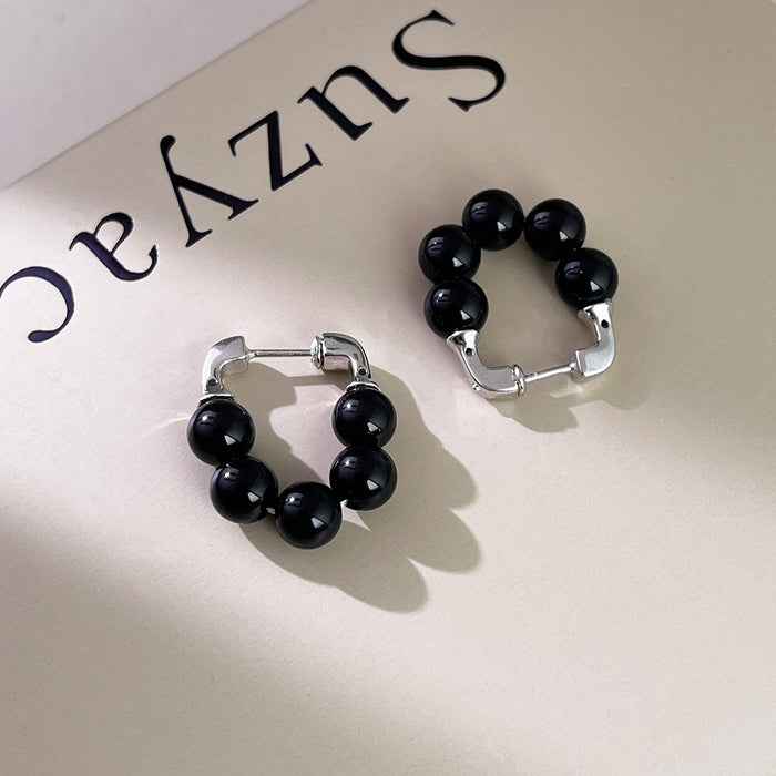 Wholesale Original New Product Earrings Full Body Pure Silver Ear Buckle High End Feeling Light Luxury Wind Agate Earrings Wholesale