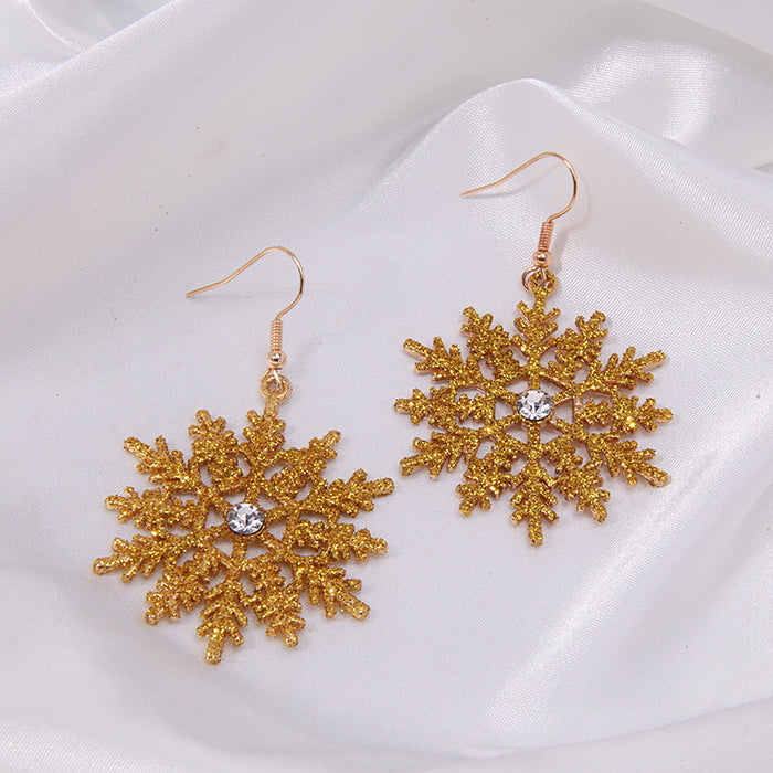 Wholesale 3pcs Alloy Diamond Color Bell Snowflake Christmas Tree Earrings JDC-ES-BinL015