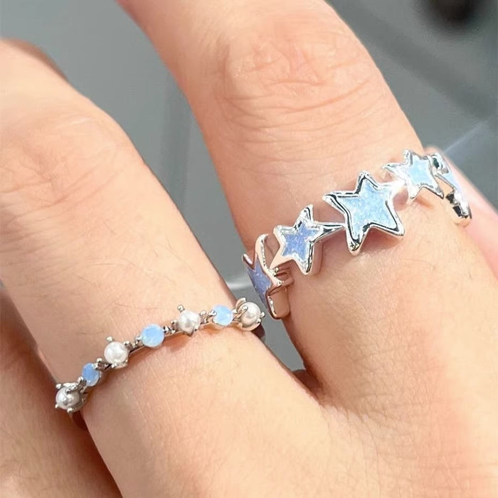 Wholesale Star ring  niche design  adjustable cold style  ring