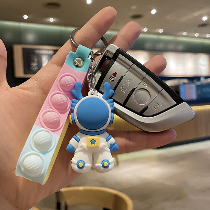 Wholesale Cute couple keychain leather rope keychain pendant doll