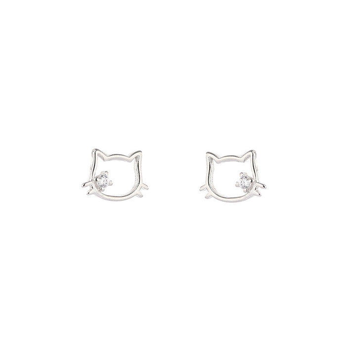 Wholesale Zircon earrings with simple and sweet temperament, single diamond earrings