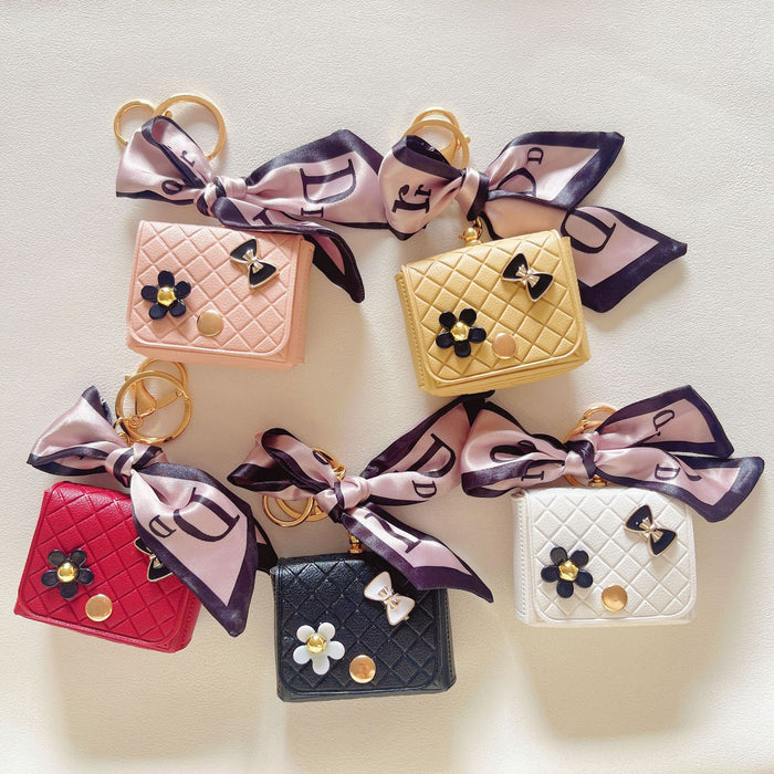 Wholesale Bow Leather Mini Coin Purse Keychain JDC-KC-ZhanLun018