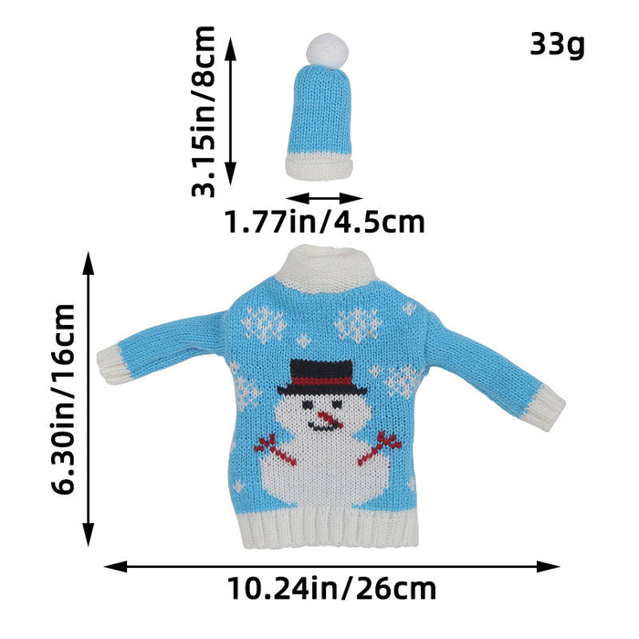 Wholesale Christmas Wine Bottle Cover  Christmas Decorations Snowman Knitted Red Wine Cover Restaurant Decoration