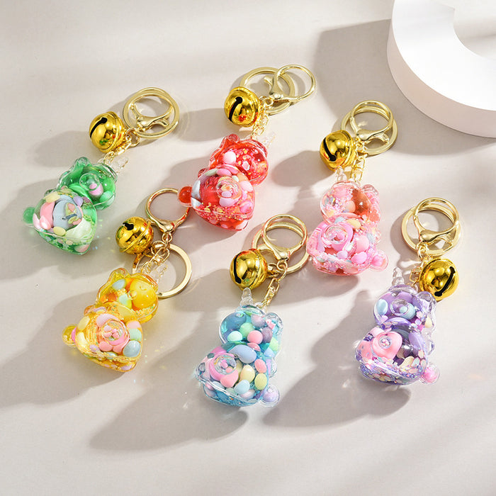 Wholesale  keychain jelly bean beads unicorn pendant  keychain bag ornaments