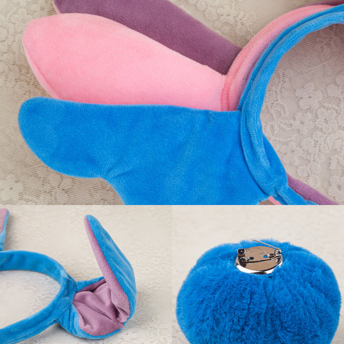 Wholesale Animal Headband Blue Ears Gloves Headband Set Cute Headwear