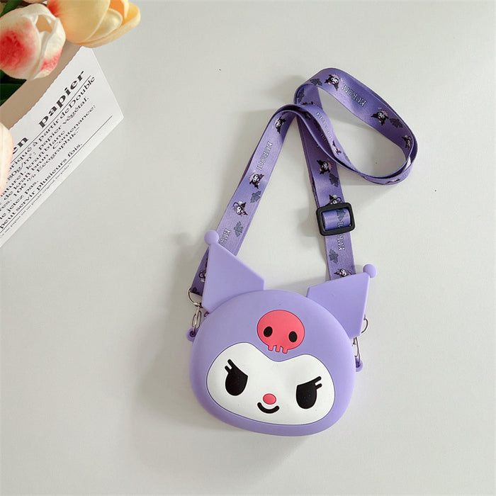 Wholesale  large wallet cartoon children's silicone bag  coin purse with lanyard