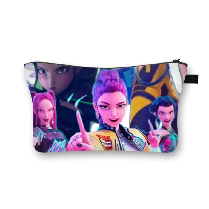 Wholesale Kpop Girls'  large capacity desktop storage cosmetic bag