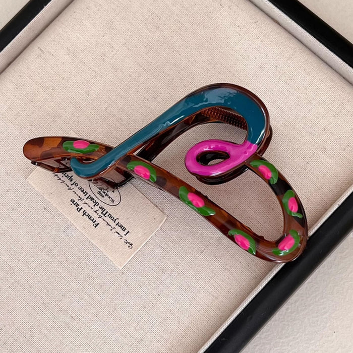 Wholesale Design Sense Contrast Color Love Grab Clip Women's Head Large Hair Clip Shark Clip Hair Large Volume Headwear Sweet Hair Accessories