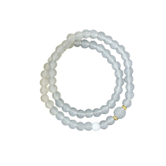 Wholesale Blue Moonlight Stone Double Circle Bracelet, niche original fashion bracelet, versatile gift