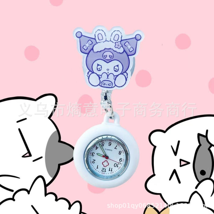 Wholesale Cute cartoon retractable luminous pocket watch