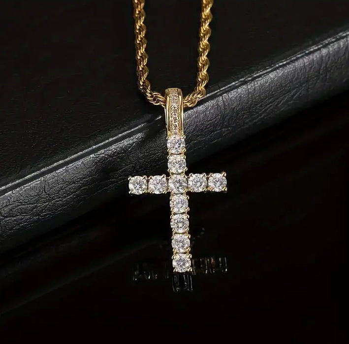 Wholesale Twist Chain Cross Men's Simple Jewelry Necklace Pendant Men's Popular Cross