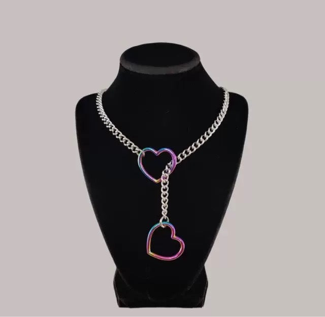 Wholesale Vintage metal chain necklace with a simple personality and versatile peach heart for both men and women, suitable for couples