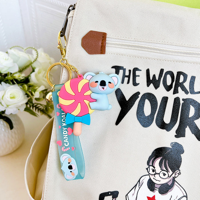 Wholesale Candy Koala Keychain Girl's Exquisite Key Pendant Cute Schoolbag Hanging Doll Key Chain