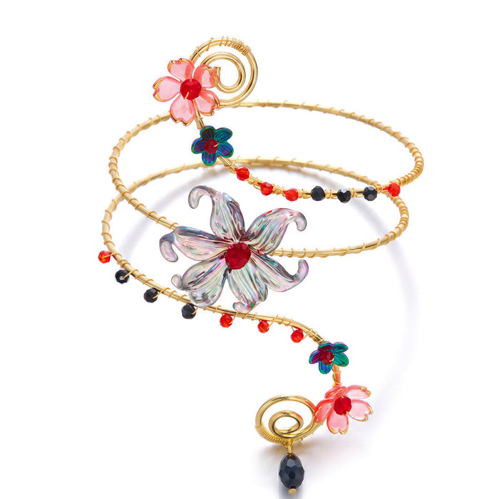 Wholesale Bohemian style hand-wrapped flower armlet women' s ethnic style seashell flower armband