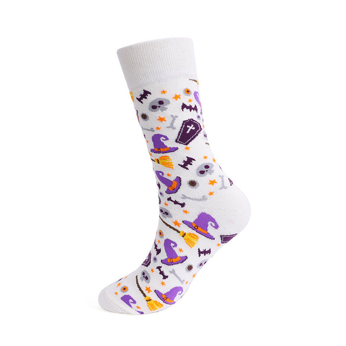 Wholesale Halloween Pumpkin Skull Cotton Socks  JDC-SK-HuaLang001