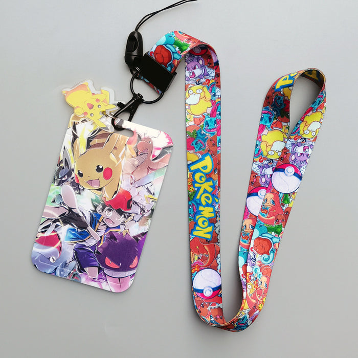 Wholesale Cartoon Anime Polyester Card Holder Lanyard Fashion Accessory For Student Campus ID Badge Boutique Resale