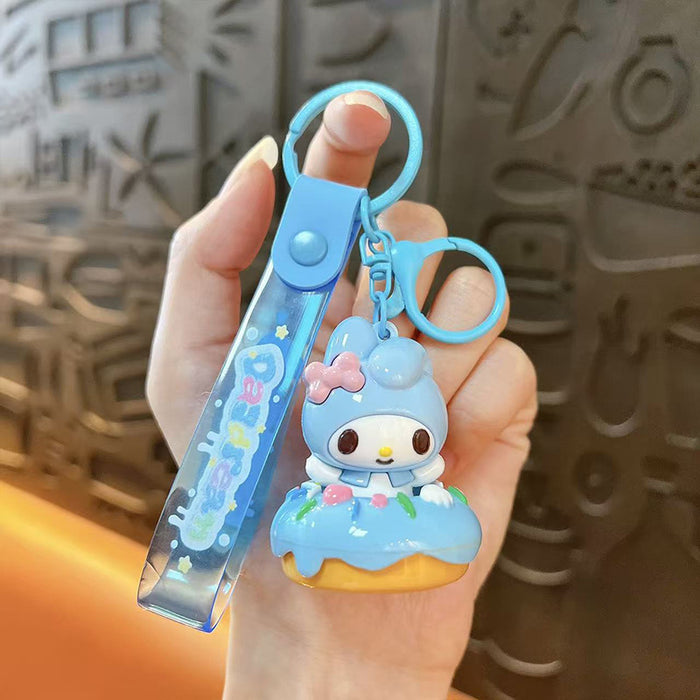 Wholesale Electroplated Cute Donut Keychain