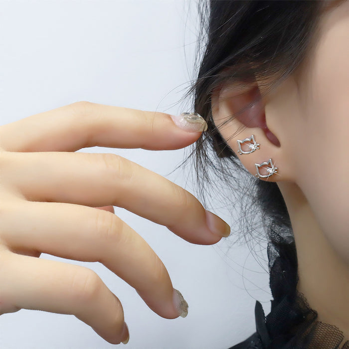 Wholesale Zircon earrings with simple and sweet temperament, single diamond earrings