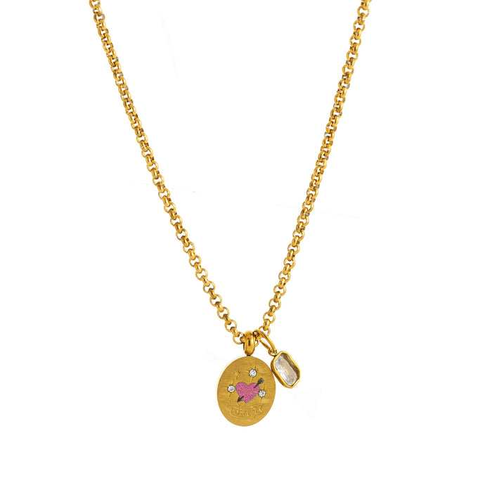 Wholesale Stainless steel pendant necklaces with various painted patterns.