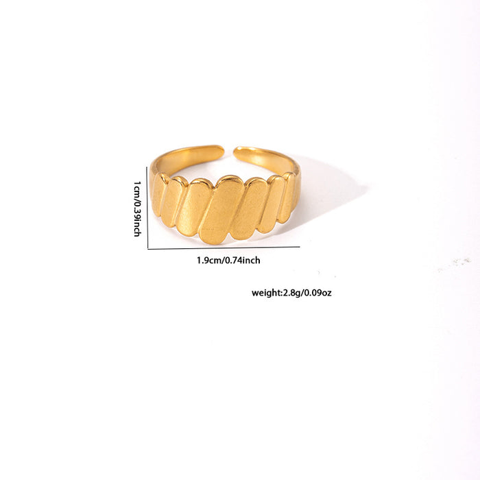 Wholesale Personalized hip-hop irregular Fried Dough Twists gold plated ring popular stainless steel geometric ring