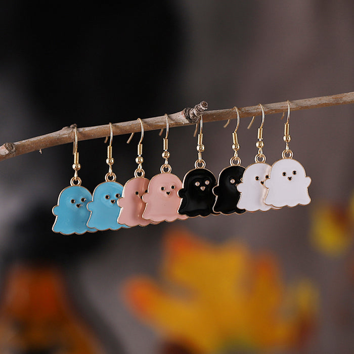 Wholesale Zinc Alloy Ghost Earrings Set 4 Pairs  Cartoon Dripping Oil Drop Earring
