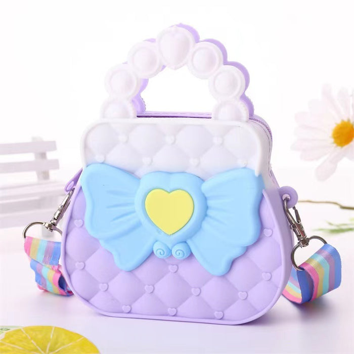 Wholesale Cute Bow Silicone Children' s Crossbody Purse Fashion Accessory Gift