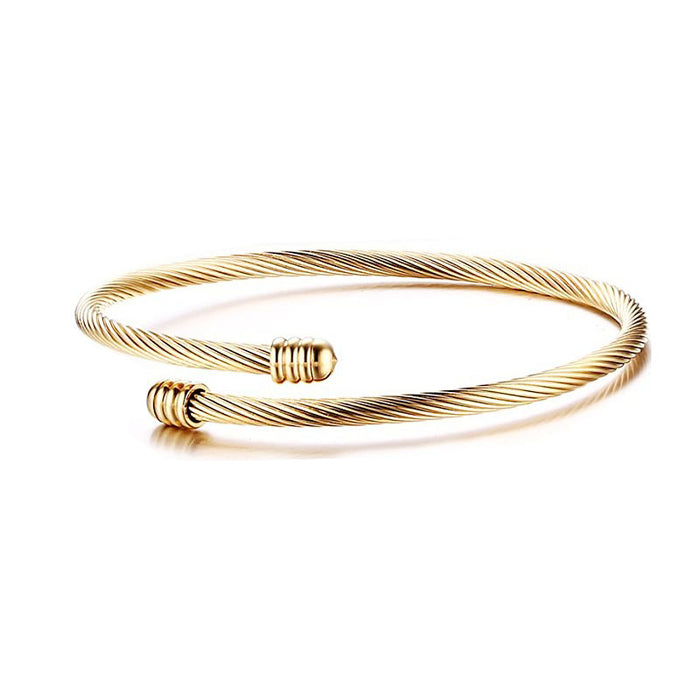 Wholesale Simple Three-color 18K Gold Stainless Steel Bracelet JDC-BT-LiR003