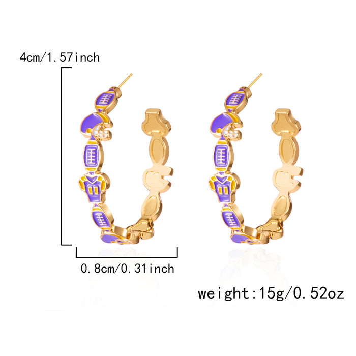 Wholesale Sports Series Earrings Rugby ing Earrings
