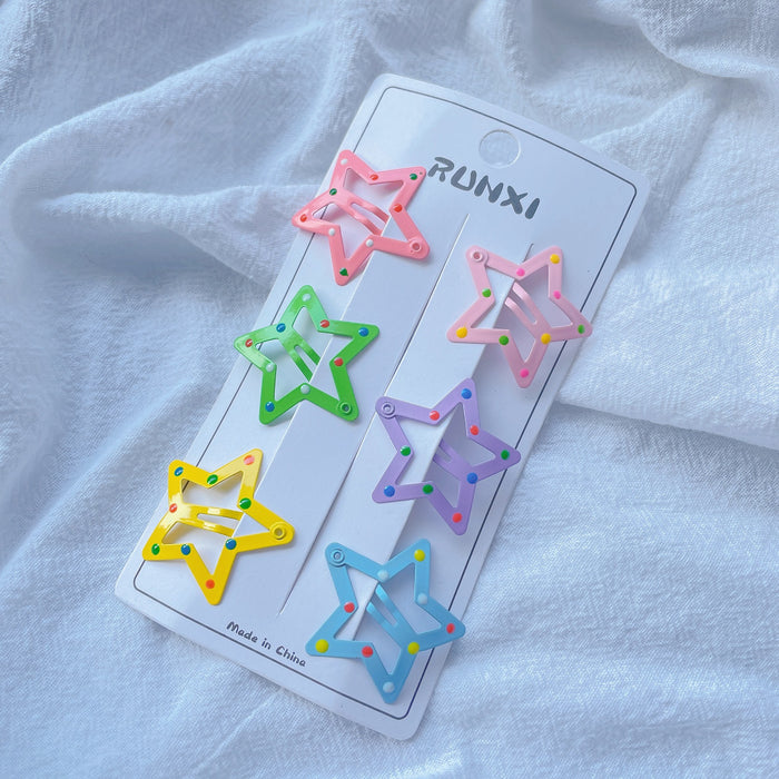 Wholesale  Star Drop Oil BB Clip Powder Hair Accessories Baby Hair Clip Bang Clip Head Accessories