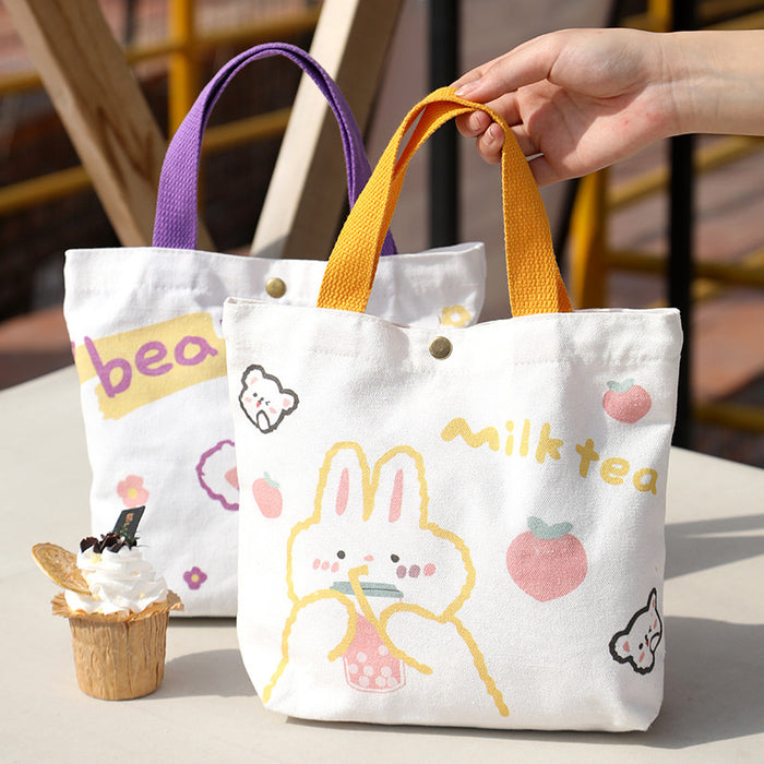 Wholesale Cartoon Hand Carrying Shopping Canvas Bag Children's Birthday Bag Accompanying Gift Bag Student Mini Handbag Set Printing