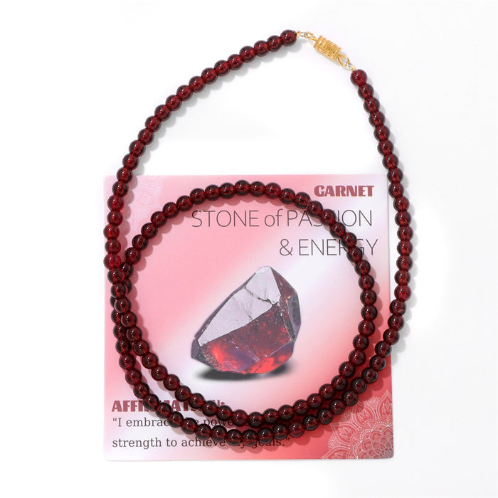 Wholesale 6mm stone bead screw clasp necklace card packaging choker necklace