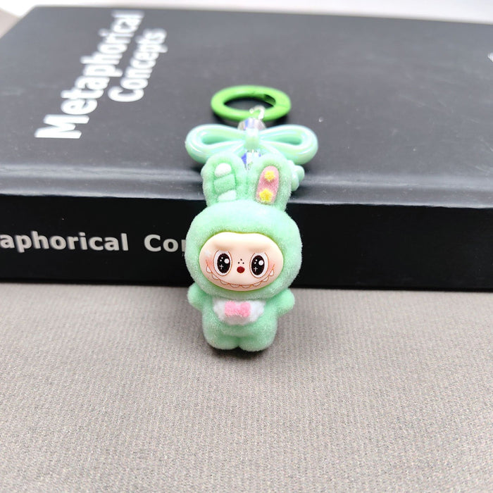 Wholesale Cute Cartoon Flocked bow keychain