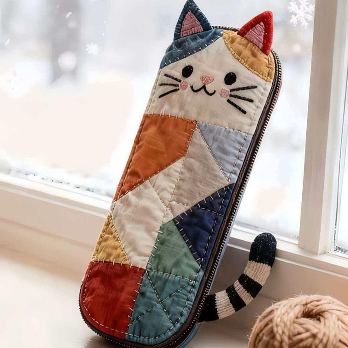 Wholesale Cotton Patchwork Kitten Pen Case - Trendy Portable Pencil Storage